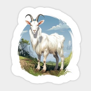 White Goat Sticker